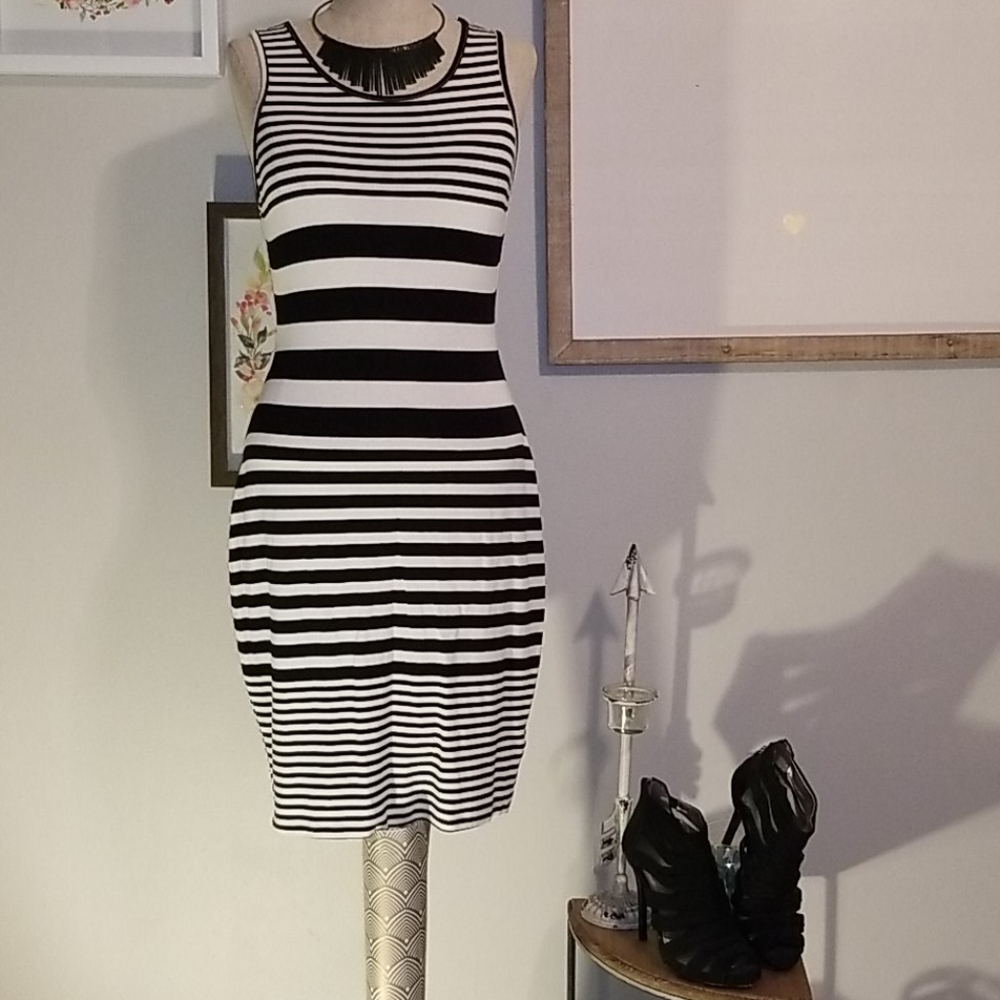 Black and White Striped Dress